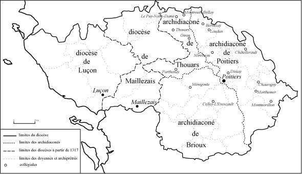 carte du diocse de Poitiers