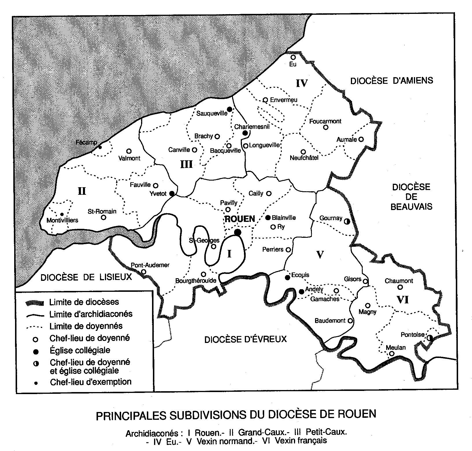 carte du diocse de Rouen